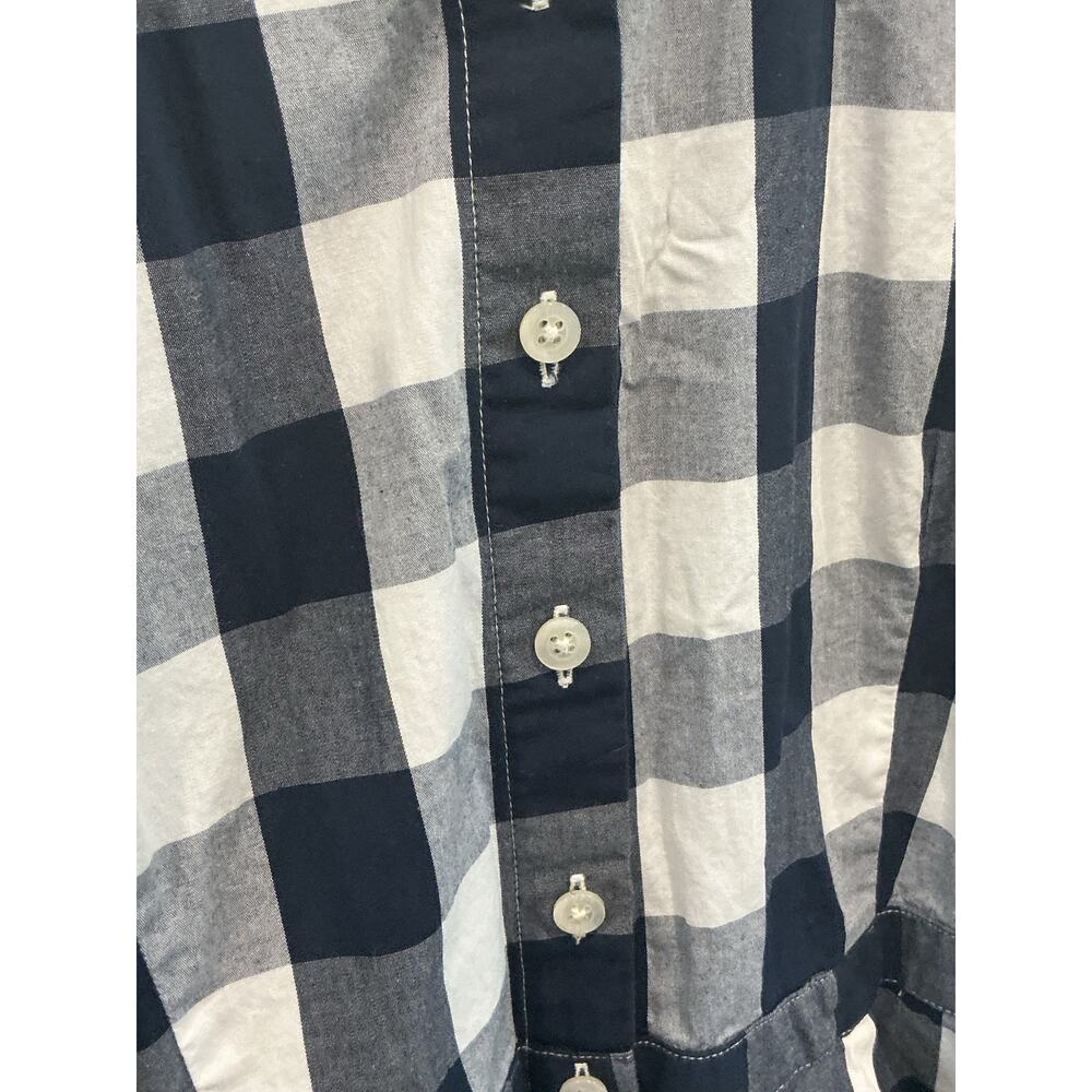 JCrew Womens Poplin Tie Waist Shirt Dress Navy Blue Gingham Preppy Spring Sz 12 - Picture 8 of 13